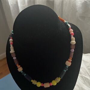 Universal Thread Multicolor Beaded Necklace with Yellow & Pink Accents
